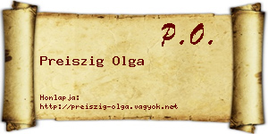 Preiszig Olga névjegykártya