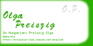 olga preiszig business card